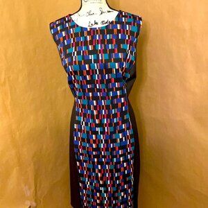 Calvin Klein Dress | Black Sleeveless Sheath Dress, Multicolored | Work Dress